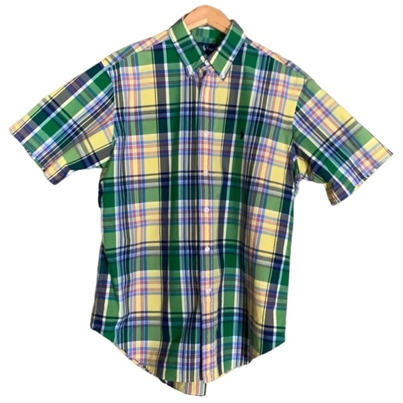 Ralph Lauren Classic Fit plaid short sleeve button down shirt Size Large - Picture 1 of 10